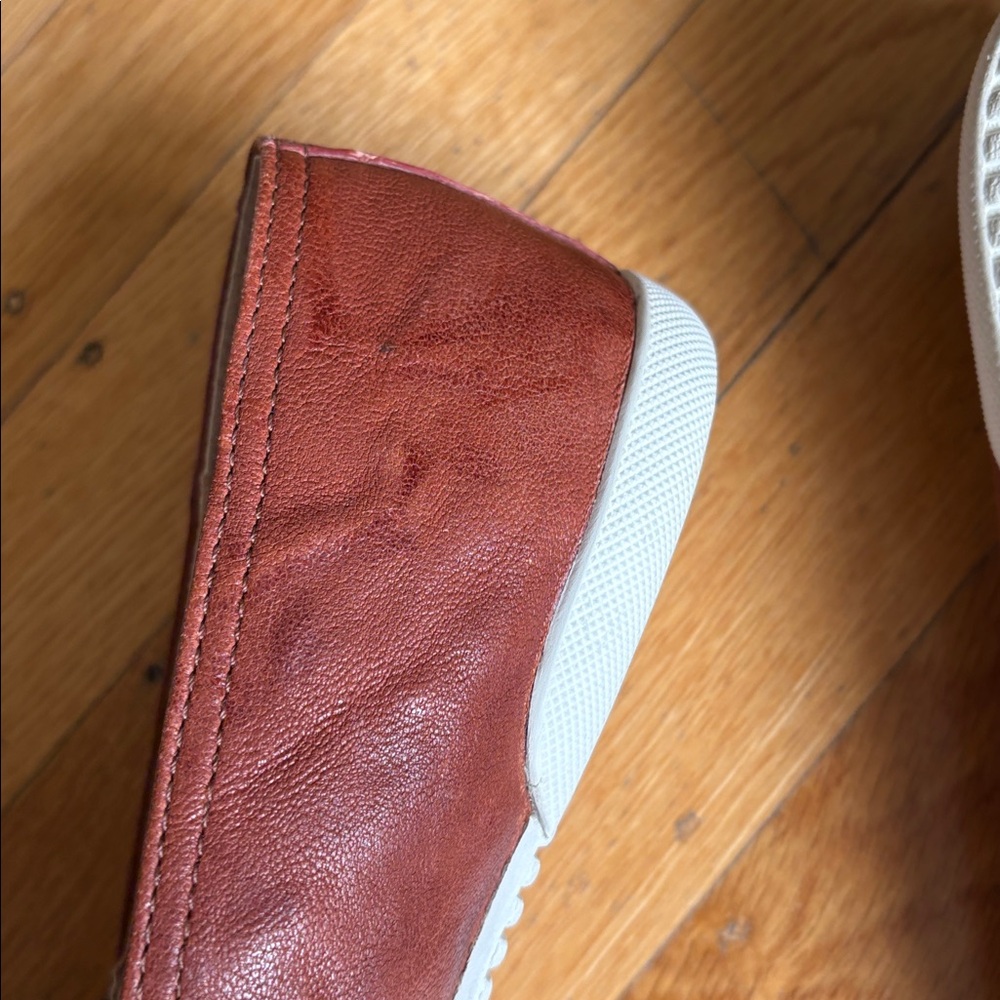 Frye Leather Slip-On Sneakers in Brick Brown - Picture 4 of 7